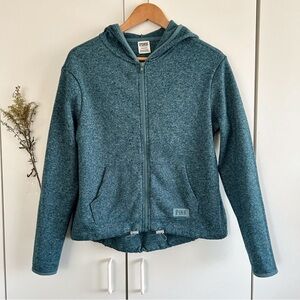 Victoria's Secret PINK Sweater Knit High Low Hoodie Full Zip Color Teal  • Sz S